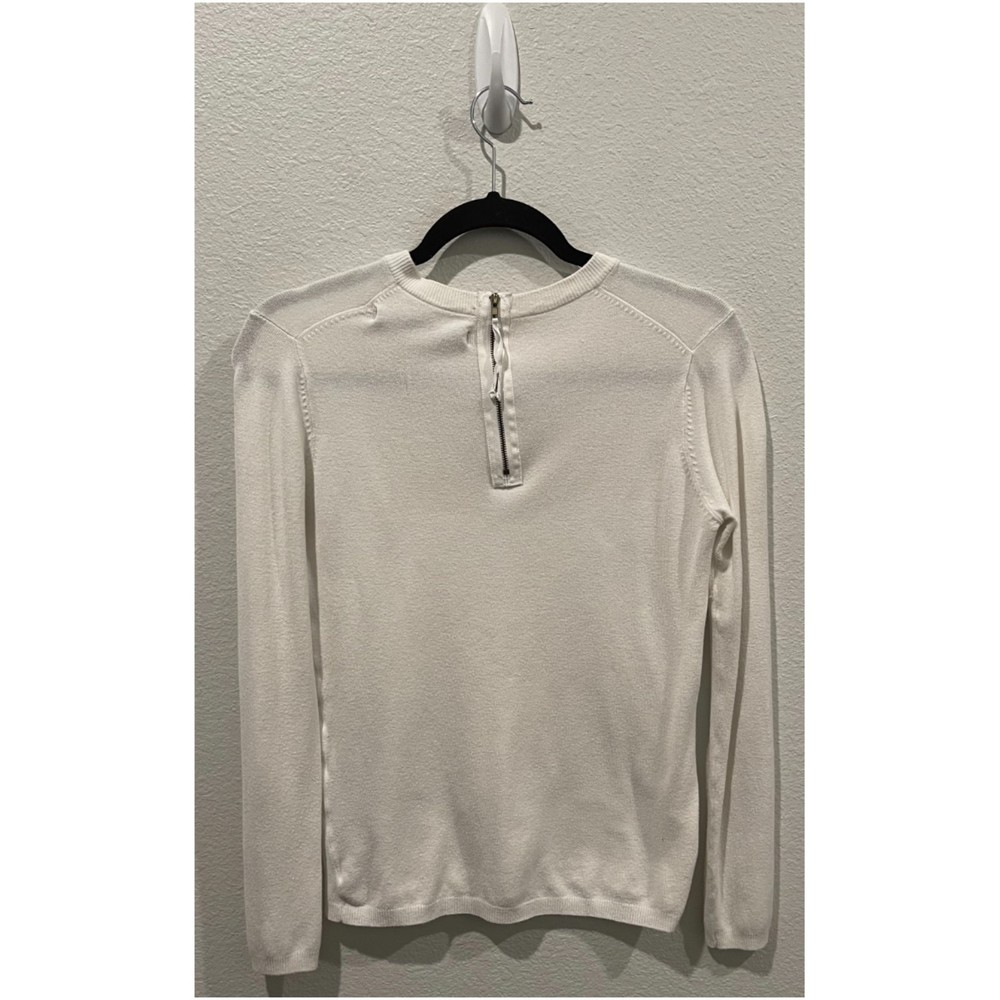ZARA Antique White Long Sleeve Knit Sweatshirt - Picture 4 of 6